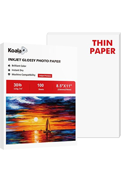 Generic Koala Paper Glossy Inkjet Paper 21.6 × 27.9 cm, 100 Sheets, 115 g/m²