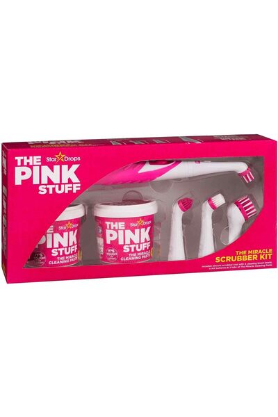 THE PINK STUFF The Miracle Cleaning Kit – Har London Fashion Electric Cleaner with 4 Brush Heads (Pink Stuff)