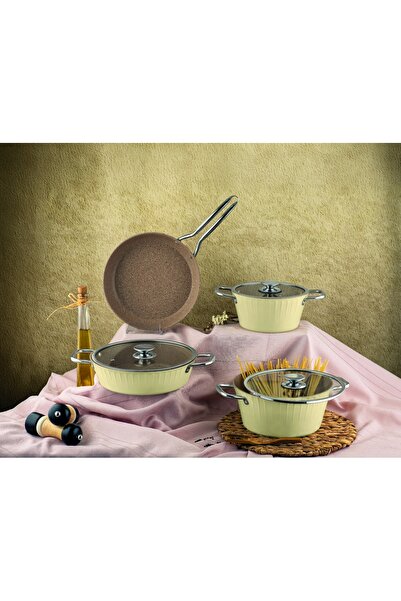 Evimsaray ZEST LİONTE İNDİKSİYON TABANLI 7 PRÇ GRANİT SET