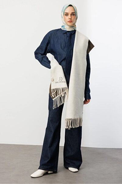 Mooncorn Double-Sided Wool Scarf Stone Color Brown