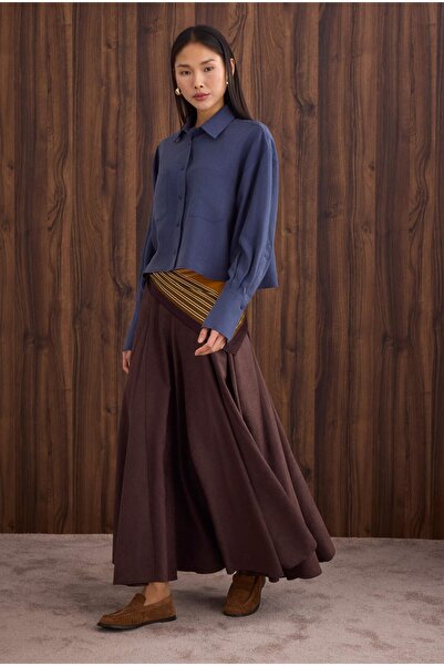 HEQA Double Pocket Short Shirt Denim Blue