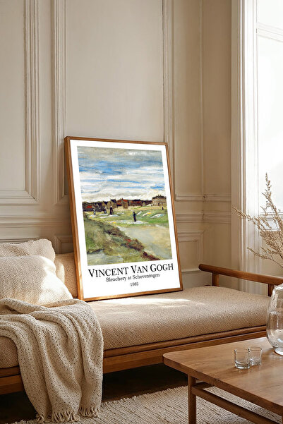 Dekorsiahome Pictură dintr-o singură bucată cu rame din lemn pentru sufragerie, salon, bucătărie, picturi Van Gogh, TK2242