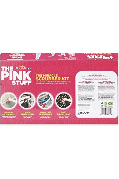 THE PINK STUFF The Miracle Cleaning Kit – Har London Fashion Electric Cleaner with 4 Brush Heads (Pink Stuff)