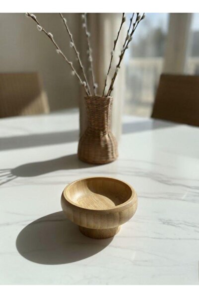 Kitchen Life Natural Bamboo Footed Bowl Snack Bowl, Sauce Bowl and Appetizer Serving Container