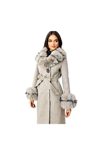 CATALEYA Beige coat with removable fur