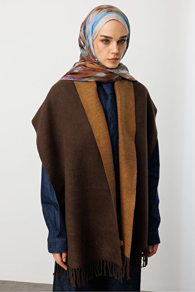 Mooncorn Double-Sided Wool Scarf Brown Dark Brown