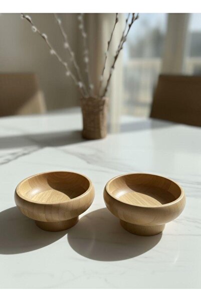 Kitchen Life 6-Piece Natural Bamboo Footed Bowl Snack Bowl, Sauce Bowl, and Appetizer Serving Container