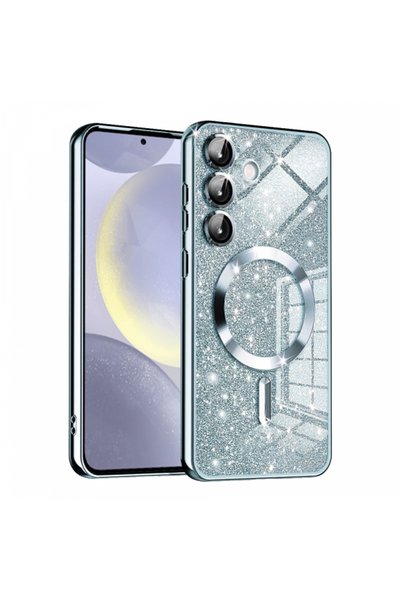 Samsung Кейс MagSafe за Galaxy S24+ S926, Techsuit, Луксозен блясък, Син