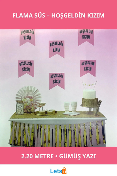 Letsii زينة معلقة مكتوب عليها 'مرحبًا يا ابنتي' باللون الوردي والفضي بطول 2.2...