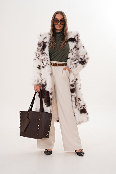 NAVY Full Length Hooded Feather Coat