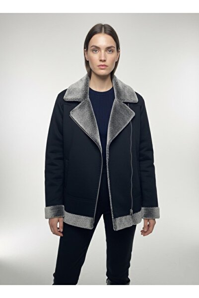 SUPER FASHION CLUB KADIN İÇİ POLARLI KAPİTONELİ YANLARI TOKALI DENIM MONT