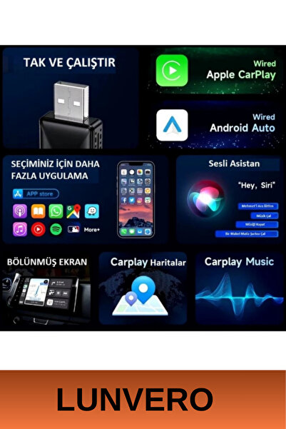 Lunvero Özel Üretim Hızlı Wifi 6 Bluetooth 5.4 Tak Çalıştır MPIA CP-2 Android Car Play Auto Adaptör