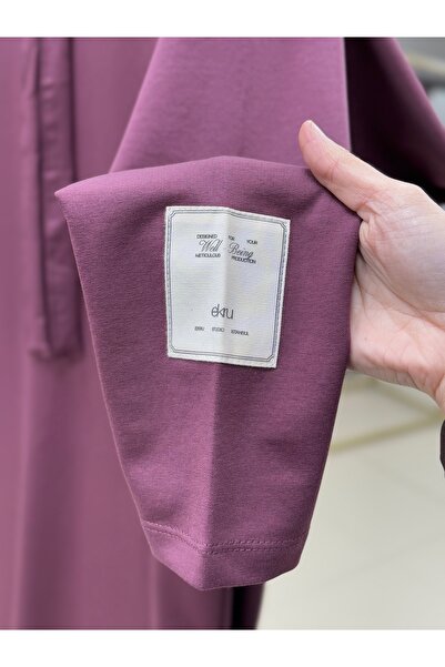 MİHRA STORE Φόρεμα με λεπτομέρεια με αυτοκόλλητο στο μανίκι- EU2400 Dusty Rose