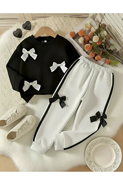 Entel Bow Detailed Top and Bottom Girls' Set