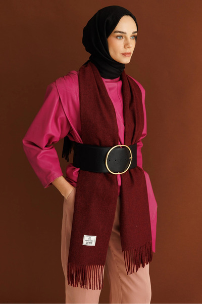 Mooncorn Burgundy Wool Scarf