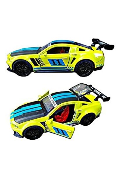 hak-iş oyuncak لعبة سيارة رياضية معدنية باللون الأصفر مقاس 11 سم 1:36