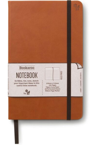 İF دفتر ملاحظات Bookaroo A5 - بني (غلاف مقوى، مسطر)