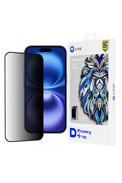 Apple Privacy Lito D+ Pro Screen Protector for iPhone 16, Tempered Glass, Full Glue