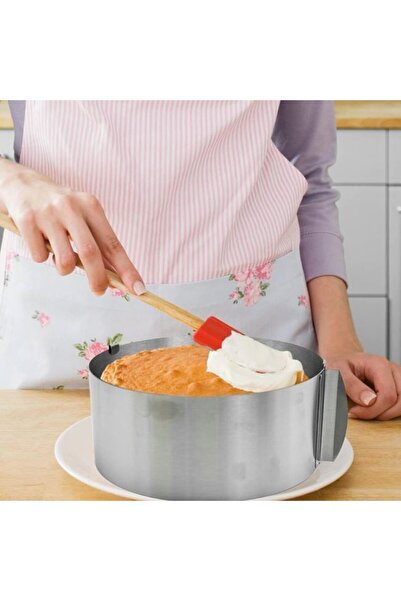 DAsiNU Silicone Spatula with Wooden Handle, Red, 25cm