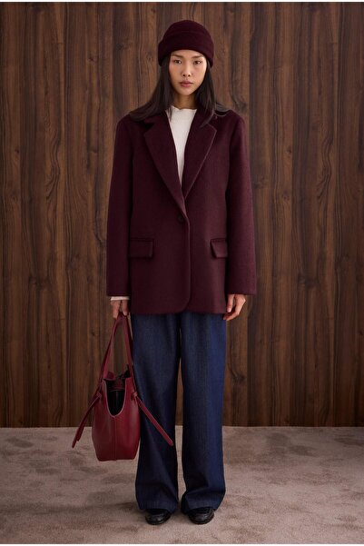 HEQA Blazer Coat Burgundy