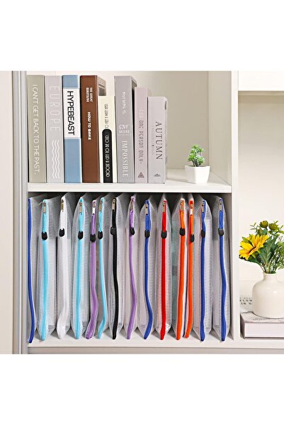 Generic ICV V 24-Piece A4 Zipper File Bags - Mesh Document Pouches, Assorted Colors
