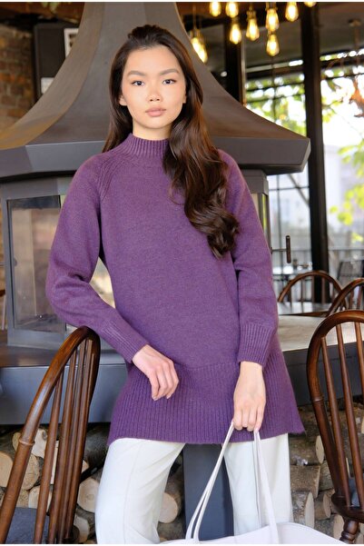 HEQA Turtleneck Basic Sweater Violet