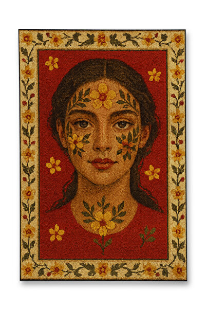 Rugs Modern Halı MOSSO Χαλί με θέμα το πρόσωπο, υφαντό, vintage διακοσμητικό ...