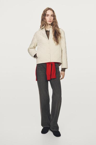 Massimo Dutti Gömlek yaka kısa kapitone ceket