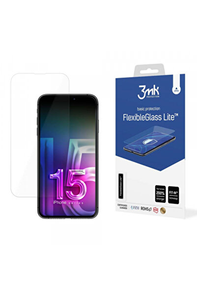 Apple 3MK FlexibleGlass Lite Screen Protector for iPhone 15, Flexible Glass, ...