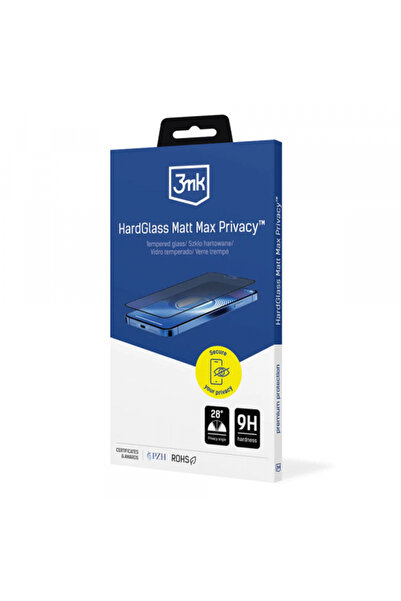 Apple Matte Privacy 3MK Silky Screen Protector for iPhone 16, Tempered Glass,...