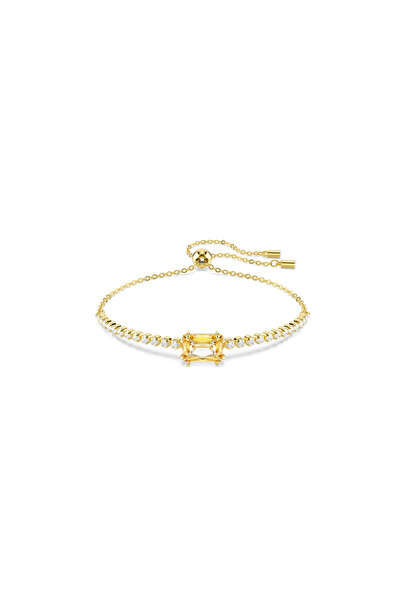 Swarovski Matrix Tennis bileklik, Karışık kesimler, Caramel, 18k altın rengi ...
