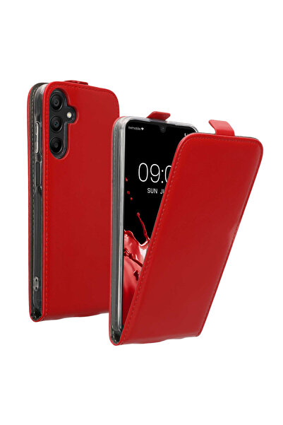 KWmobile Case for Samsung Galaxy A15 5G, Red, -leather/Silicone, KWM000021OM003C