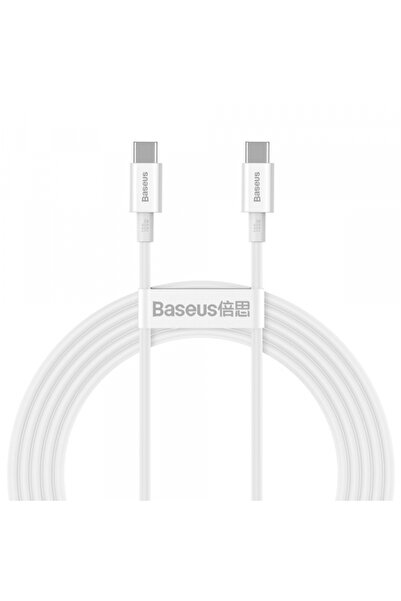 Baseus Cablu Date si Incarcare USB-C - USB-C Superior Series, 100W, 2m, Alb CATYS-C02