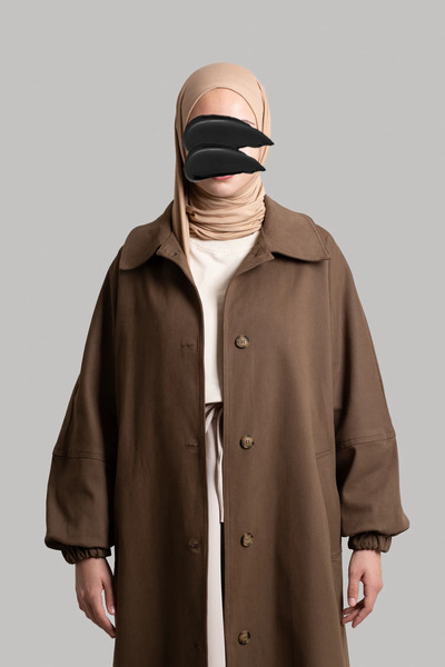 Emare Premium oversized Trench Coat - Καφέ