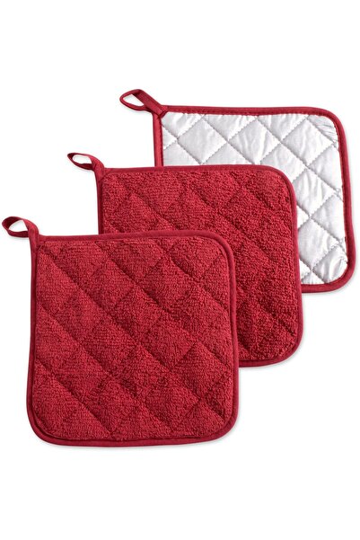DII 100% Cotton Padded Thermal Pot Holder Set from Basic Terry Collection, Re...
