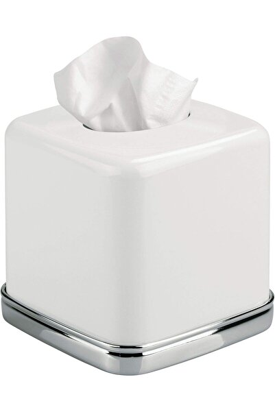 Interdesign غطاء علبة مناديل الوجه يورك من آي ديزاين لأسطح الحمامات وطاولات ا...