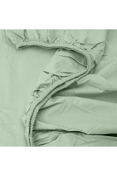 Altınbaşak Freesia King Size Ranforce Fitted Sheet 200X200+35 cm Green