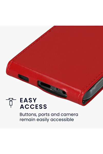 KWmobile Case for Samsung Galaxy A15 5G, Red, -leather/Silicone, KWM000021OM003C