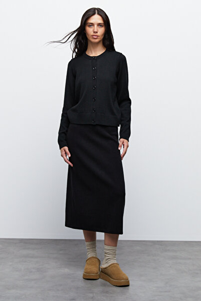 urban focus Zero Collar Wool Cardigan