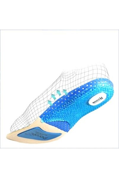 OEM Set of 2 Sport Insoles Poron Rzoom with shock-absorbing pads, blue, size 41-45