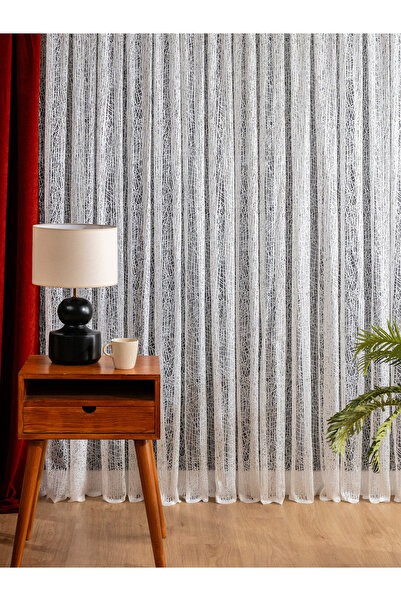 LUNETT HOME Tree Bark Pattern Sparse Pleated 1X2 Tulle Curtain Living Room Balcony Kitchen Tulle