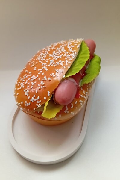 Al Ver Gülüm Yapay HamburgerSosis Buzdolabı Magnet Yumuşak Üç boyutlu Ekmek H...