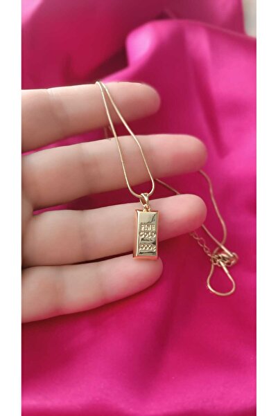 shop 316L Paslanmaz Çelik Külçe Altın Kolye – Kararma Yapmaz – Kadın Hediyeli...