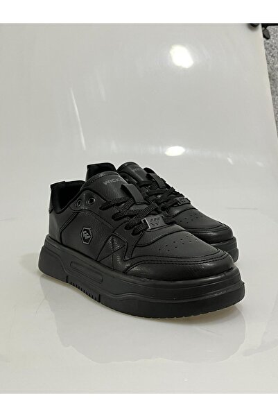 Wickers 2933 Siyah-Füme Kalın Taban Bağcıklı Spor Ayakkabısı