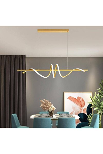 LaKasa LED Chandelier LuminEdge with Remote, Dimmable, Modern Design, Gold, 48W