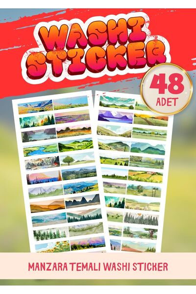 One Little Happiness 2’li Manzara Washi Sticker Seti – (Ajanda, Defter, Bulle...