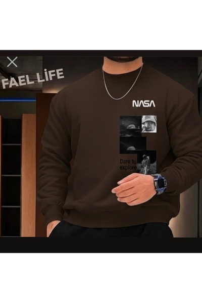 FAEL LİFE Unisex Girls/Boys Sweatshirt Nasa Image Print Sweatshirt Oversized ...