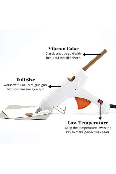 UNIQOOO Wax Glue Gun Sticks - Antique Metallic Gold, 8-Pack