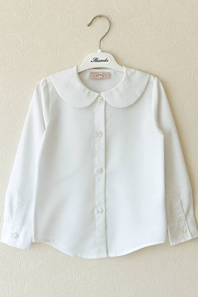 La reina petite قميص مدرسي أبيض من لارينا بتيت