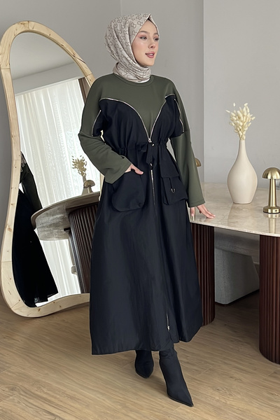 SaklıButik Lenora Double Zipper Design Dress